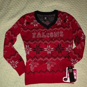 NWT Official NFL Atlanta Falcons  UGLY Christmas Sweater Speaker LED lights up